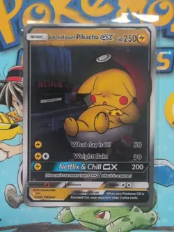 Custom Card Gift Lockdown Pikachu Netflix Fun Pokemon Card - Image 1