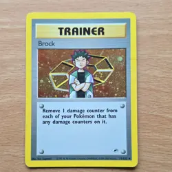 Brock Trainer Holo Rare 15/132 Gym Heroes Pokemon TCG Card Wizards English - Image 1