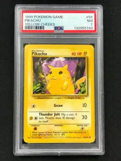 Pokemon 1999 Pikachu 58/102 PSA 7 - Image 1