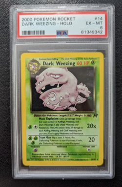 PSA 6 2000 TEAM ROCKET POKEMON DARK WEEZING 14/82 #14 HOLO RARE WOTC TCG GRADED - Image 1