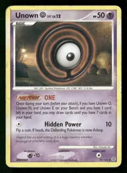 Unown [O] 70/132 Uncommon Secret Wonders Pokemon Moderately Played - Image 1