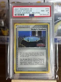 Pokemon 2007 PSA 8 Drake's Stadium 72/108 Power Keepers Stamped REVERSE HOLO - Image 1