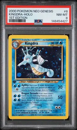 2000 POKEMON NEO GENESIS 1ST EDITION #8 KINGDRA-HOLO PSA 8 - Image 1