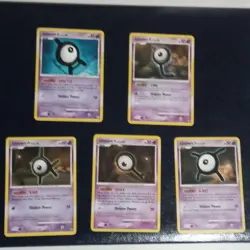 Unown A,L,K,Q,X lot Pokemon TCG Diamond & Pearl era (LP) - Image 1