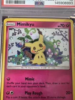 2019 Pokemon Sun Moon Team Up Mimikyu Black Star Promo #SM163 (PSA 10) - Image 3