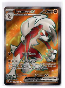 Lycanroc ex 241/193 Full Art Ultra Rare SV02: Paldea Evolved NM Pokemon - Image 1