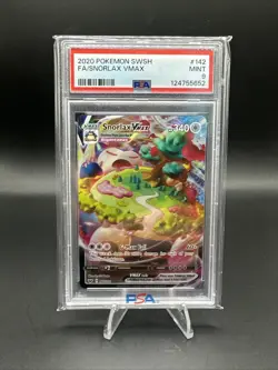 PSA 9 Mint 2020 Pokemon SWSH #142 FA Snorlax VMAX - Image 1