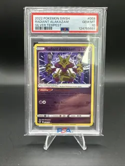 PSA 10 Gem Mint 2022 Pokemon SWSH Silver Tempest Radiant Alakazam #059/195 - Image 1
