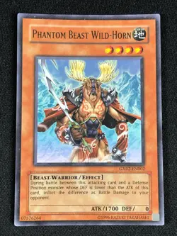 YUGIOH PHANTOM BEAST WILD-HORN GX02-EN002 SUPER LIGHT PLAY - Image 1