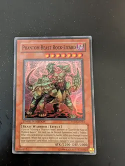 PHANTOM BEAST ROCK-LIZARD FOTB-ENSE1 SUPER RARE LIMITED ED YuGiOh - Image 1