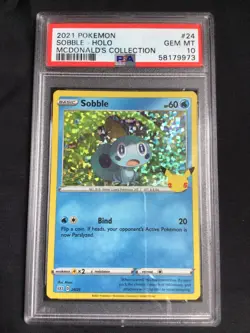 Pokemon Cards: McDonalds Collection Holo: Sobble 24/25: PSA 10 - Image 1