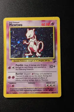 Pokemon Card - Mewtwo Base Set 2 10/130 Holo Rare Unlimited Ungraded - Image 1