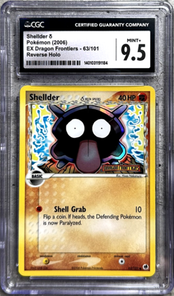 Pokemon Card Shellder Reverse Holo CGC 9.5 Mint+ EX Dragon Frontiers 63/101 2006 - Image 1