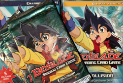 2003 Beyblade Trading Card Game Collision Starter Deck 1 and 2 with 4 boosters - Image 1