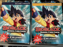 2003 Beyblade Trading Card Game Collision Starter Deck 1 and 2 with 4 boosters - Image 2