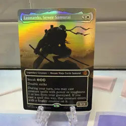 Leonardo Sewer Samurai - FOIL Borderless - Teenage Mutant Ninja Turtles MtG- NM - Image 1