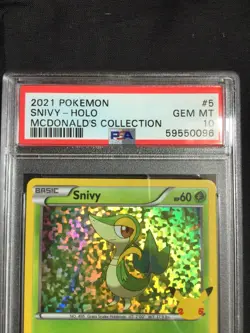 Pokemon Cards: McDonalds Collection Holo: Snivy 5/25: PSA 10 - Image 3
