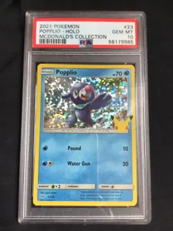 Pokemon Cards: McDonalds Collection Holo: Popplio 23/25: PSA 10 - Image 1