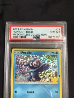 Pokemon Cards: McDonalds Collection Holo: Popplio 23/25: PSA 10 - Image 3