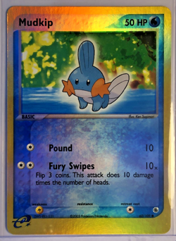 Mudkip 60/109 - Reverse Holo - Ruby and Sapphire Pokemon TCG - 2003 Vintage LP - Image 1