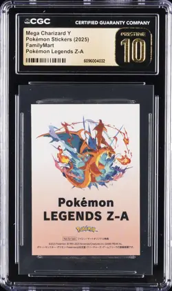 2025 POKEMON STICKERS MEGA CHARIZARD Y CGC 10 PERFECT - Image 1