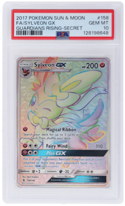 2017 Pokemon Sun and Moon Guardians Rising Sylveon Gx Secret Rare #158 PSA 10 - Image 1