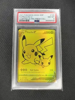 2021 Pokemon SWSH Ultra-Premium Collection Pikachu V Promo SWSH145 PSA NM-MT 8 - Image 1