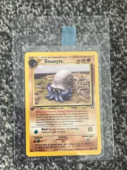 Pokemon TCG Omanyte Neo Discovery 60 Regular 1st Edition Common - Image 1