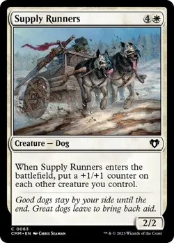 Supply Runners 63 CMM Foil Dog 2023 White Common WOTC MTG Creature Seaman - Image 1