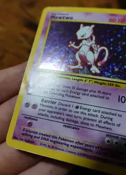 Mewtwo 10/102 Base Set Unlimited Holo Rare Pokemon Card HP/DMG^ - Image 3