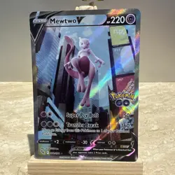Pokemon Go Mewtwo v Alternate Full Art Holo TCG Card 072/078 - Image 1