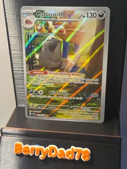 Mabosstiff 218/198 Scarlet & Violet Base Set Illustration Rare Pokemon TCG NM - Image 1