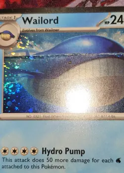 Double Fart SwIrl 🌀 Wailord 41/159 Cosmos Holo HeaVilY Bleed Error Rare Pokemon - Image 1