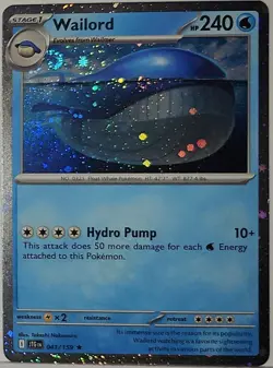 Double Fart SwIrl 🌀 Wailord 41/159 Cosmos Holo HeaVilY Bleed Error Rare Pokemon - Image 4