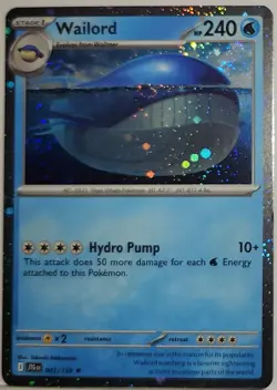 Double Fart SwIrl 🌀 Wailord 41/159 Cosmos Holo HeaVilY Bleed Error Rare Pokemon - Image 5