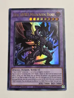 Evil Hero Malicious Bane LDS3-EN033 (Gold) Ultra Rare Yugioh 1st Edition NM - Image 1