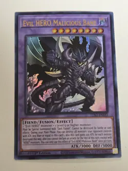 Evil Hero Malicious Bane LDS3-EN033 (Gold) Ultra Rare Yugioh 1st Edition NM - Image 2