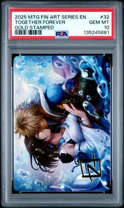 2025 Magic The Gathering Final Fantasy Art Series #32 Together Forever PSA10 - Image 1