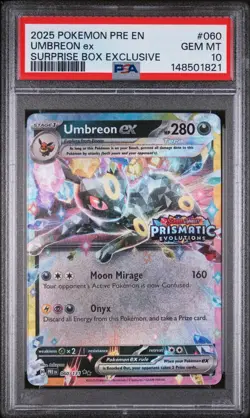 Umbreon ex #60 - Pokemon Prismatic Evolutions Stamped Surprise Box PSA 10 - Image 1