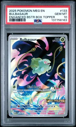 2025 POKEMON MEG EN-MEGA EVOLUTION ENHANCED BOOSTER BOX TOPPER BULBASAUR PSA 10 - Image 1