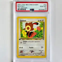 PSA 10 Sentret GEM MINT #63 1st Edition Neo Discovery 2001 Pokemon 60258816 - Image 1