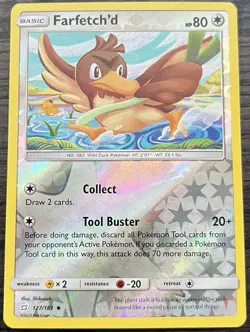 Farfetch'd 127/181 Pokemon TCG Sun & Moon Team Up Reverse Holo MINT NM - Image 1