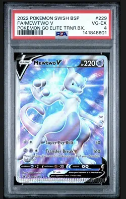 Pokemon TCG Mewtwo V SWSH229 Sword & Shield Black Star Promo Holo Crimp Error - Image 1