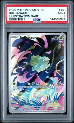 2025 POKEMON MEG EN-MEGA EVOLUTION ILLUSTRATION RARE #133 BULBASAUR PSA 9 - Image 1