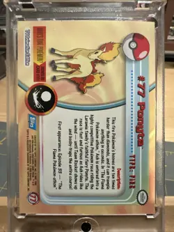 2000 Topps Pokemon TV Animation Edition Series 2 - Ponyta #77 Blue Topps Logo - Image 2