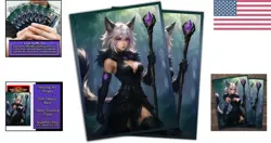 Durable Anime Cat Warlock Card Sleeves – Perfect for Magic & Final Fantasy decks - Image 2