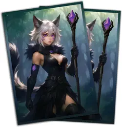 Durable Anime Cat Warlock Card Sleeves – Perfect for Magic & Final Fantasy decks - Image 3