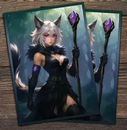 Durable Anime Cat Warlock Card Sleeves – Perfect for Magic & Final Fantasy decks - Image 4