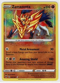 Zamazenta 102/185 Swsh04: Pokemon Vivid Voltage Amazing Rare Holo - Image 1