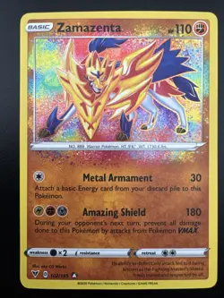 Zamazenta 102/185 Swsh04: Pokemon Vivid Voltage Amazing Rare Holo - Image 3